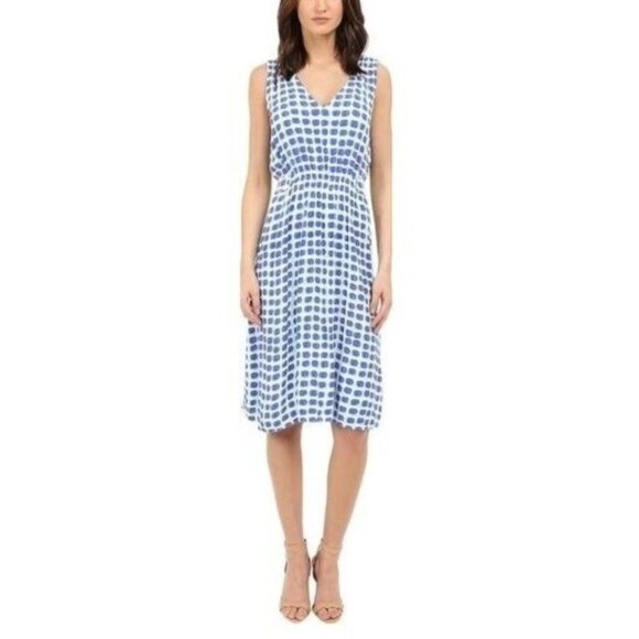 kate spade Dresses & Skirts - Kate Spade Island Stamp Dress Sleeveless Blue White Tie-Back Womens Size XL